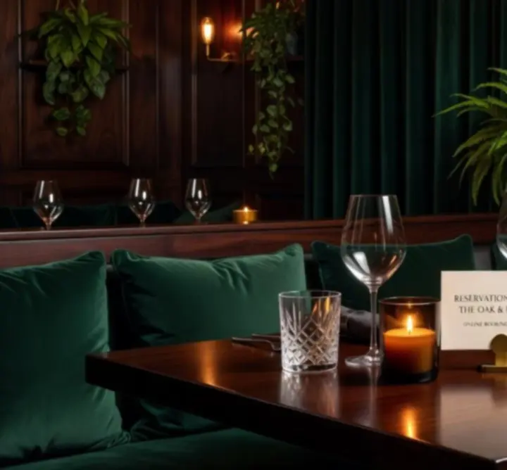 Gezellig gedekte tafel met warme verlichting bij Lumiar Room